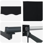 Einziehbare Markise Schwarz 350 x 250 cm