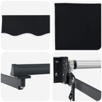 Einziehbare Markise Schwarz 350 x 250 cm