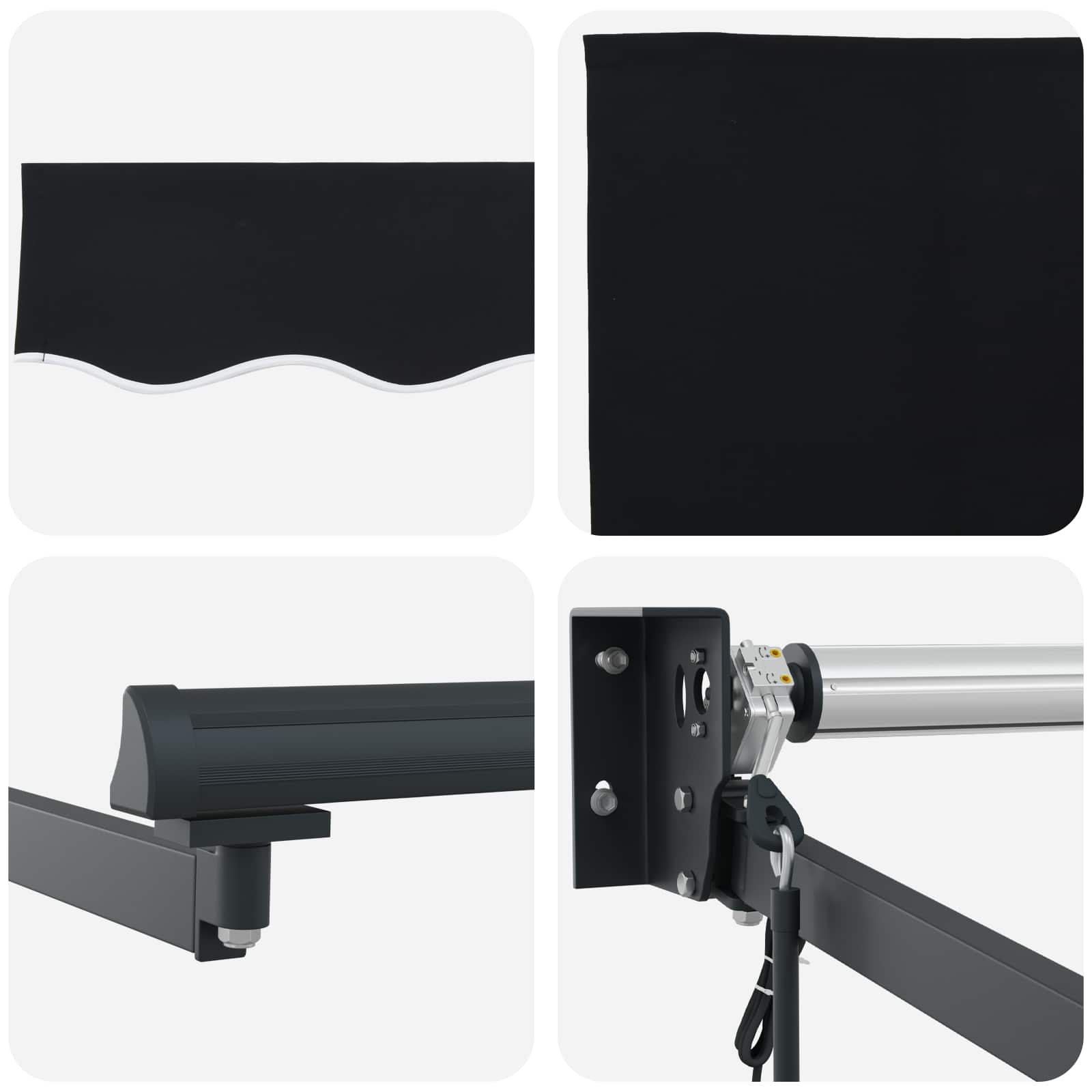Einziehbare Markise Schwarz 350 x 250 cm