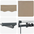 Einziehbare Markise Beige 350 x 250 cm Stoff