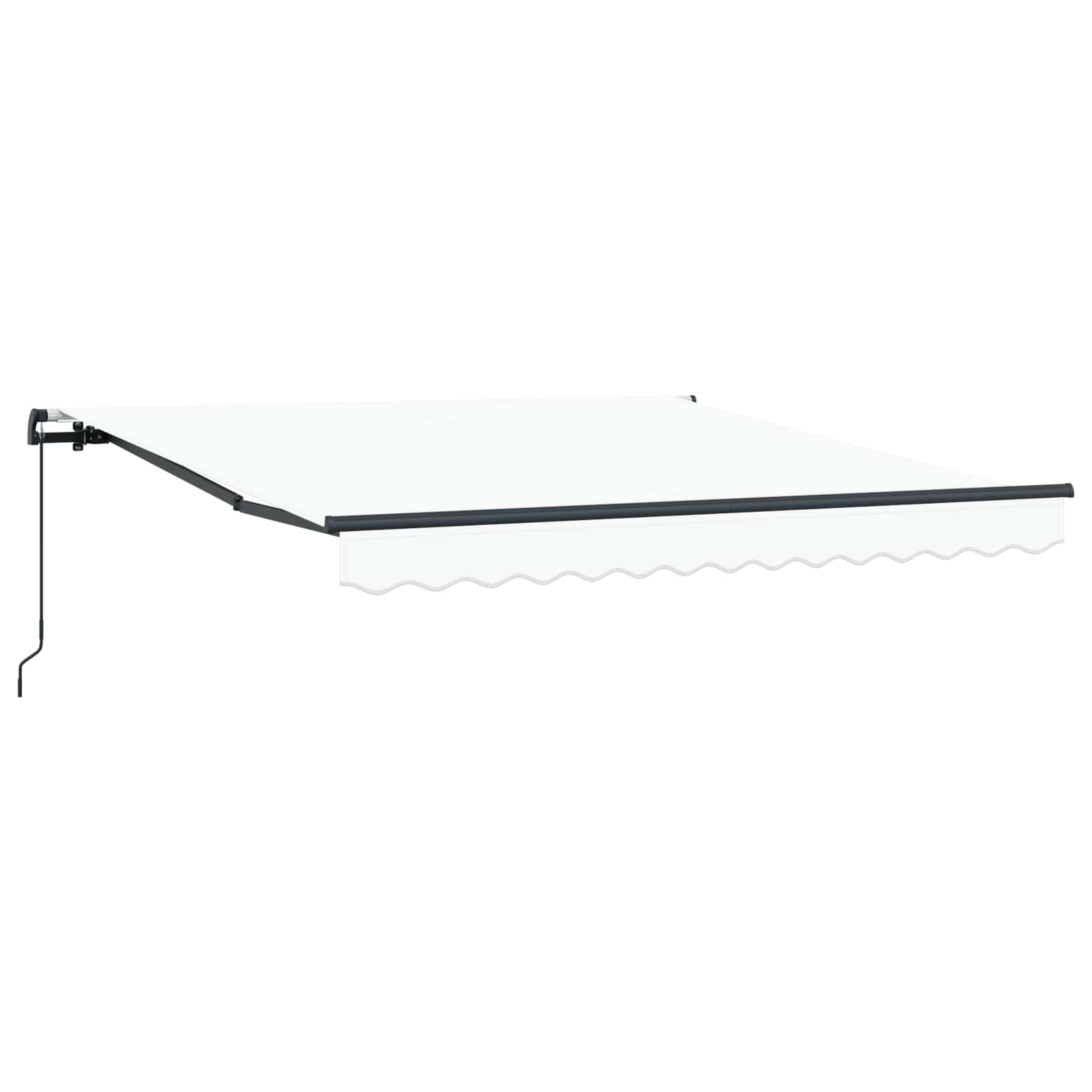 Einziehbare Markise Weiß 350 x 250 cm Polyester und Stahl