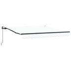 Einziehbare Markise Weiß 350 x 250 cm Polyester und Stahl