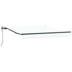Einziehbare Markise Weiß 350 x 250 cm Stoff und Aluminium
