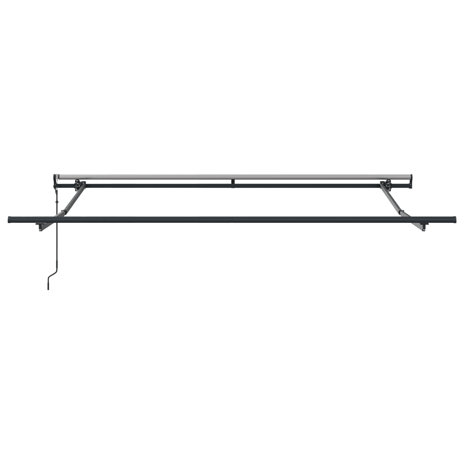 Einziehbare Markise Weiß 350 x 250 cm Stoff und Aluminium