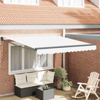 Einziehbare Markise Weiß 350 x 250 cm Polyester und Aluminium
