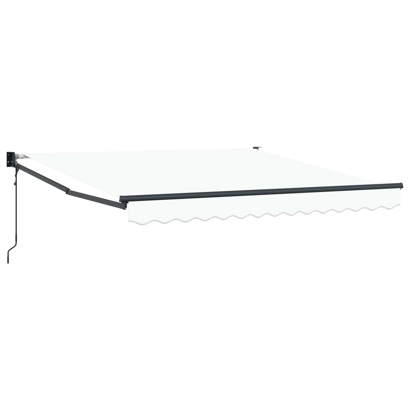 Einziehbare Markise Weiß 350 x 250 cm Polyester und Aluminium