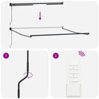 Einziehbare Markise Weiß 350 x 250 cm Polyester und Aluminium