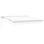 Einziehbare Markise Weiß 350 x 250 cm Stoff und Metall