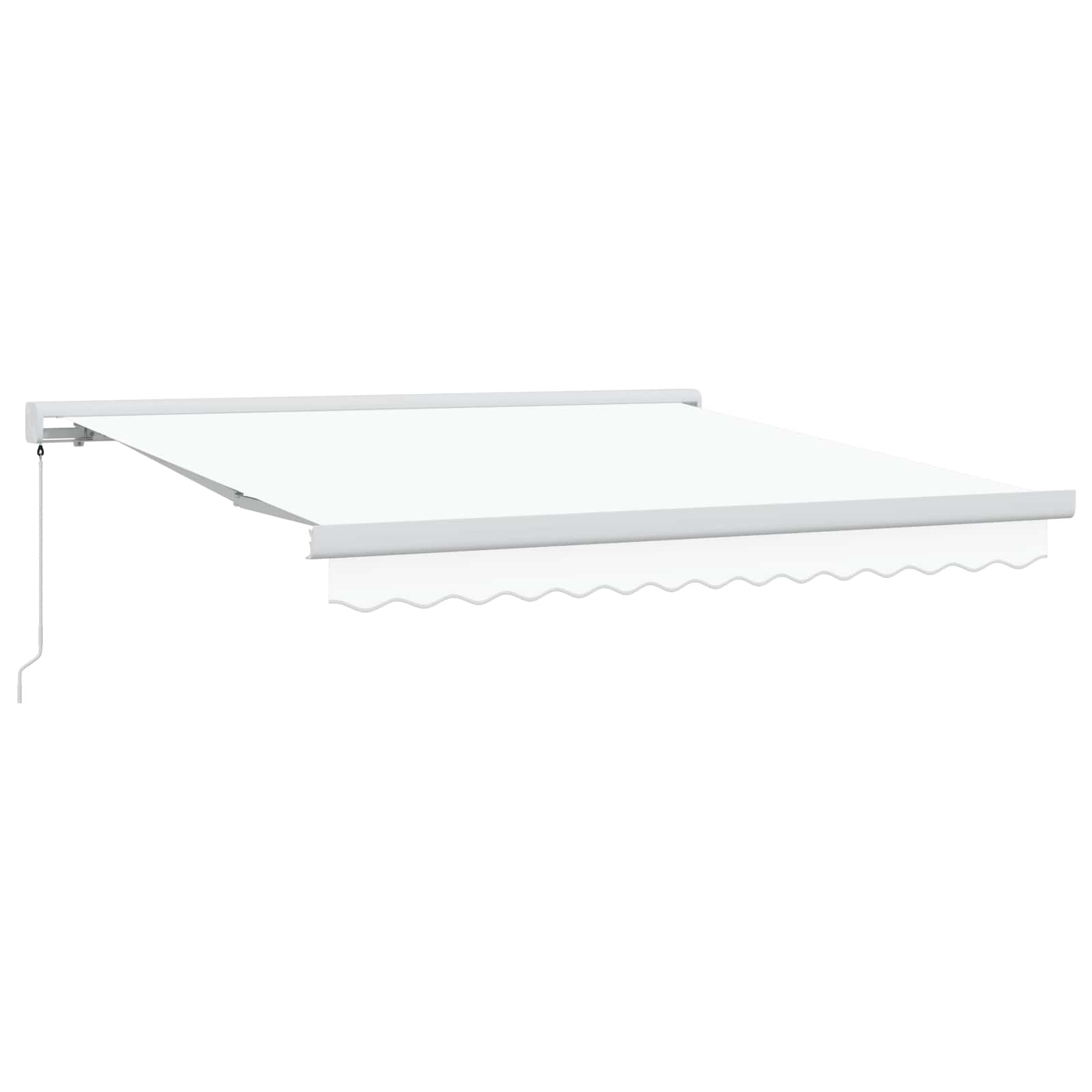 Einziehbare Markise Weiß 350 x 250 cm Stoff und Metall