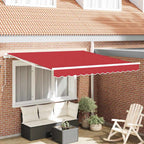 Einziehbare Markise Rot 350 x 250 cm Polyester und Aluminium