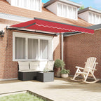 Einziehbare Markise Rot 350 x 250 cm Stoff und Aluminium