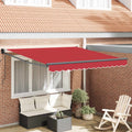 Einziehbare Markise Rot 350 x 250 cm Polyester und Aluminium