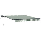 Einziehbare Markise Grün und Weiß 350 x 250 cm Stoff