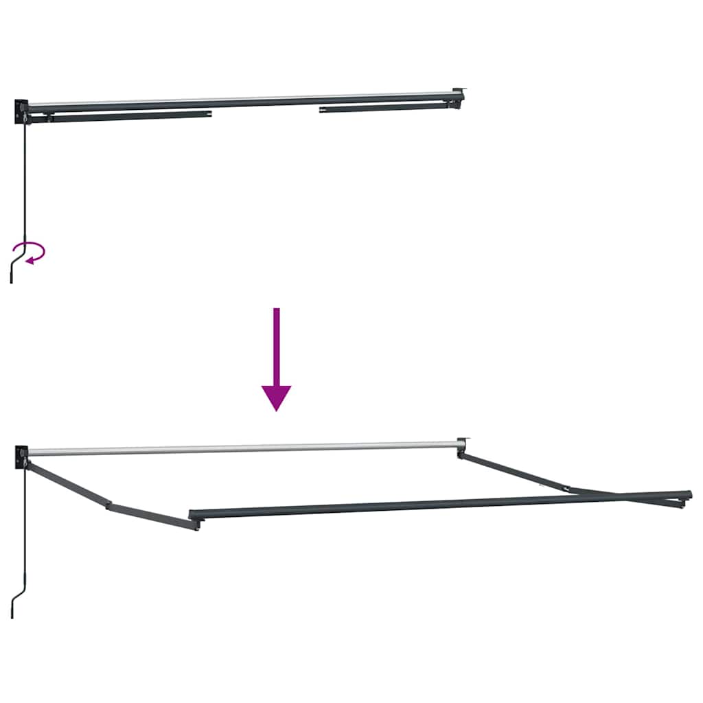 Einziehbare Markise Grün und Weiß 350 x 250 cm