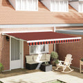 Einziehbare Markise Rot und Schwarz 400 x 300 cm