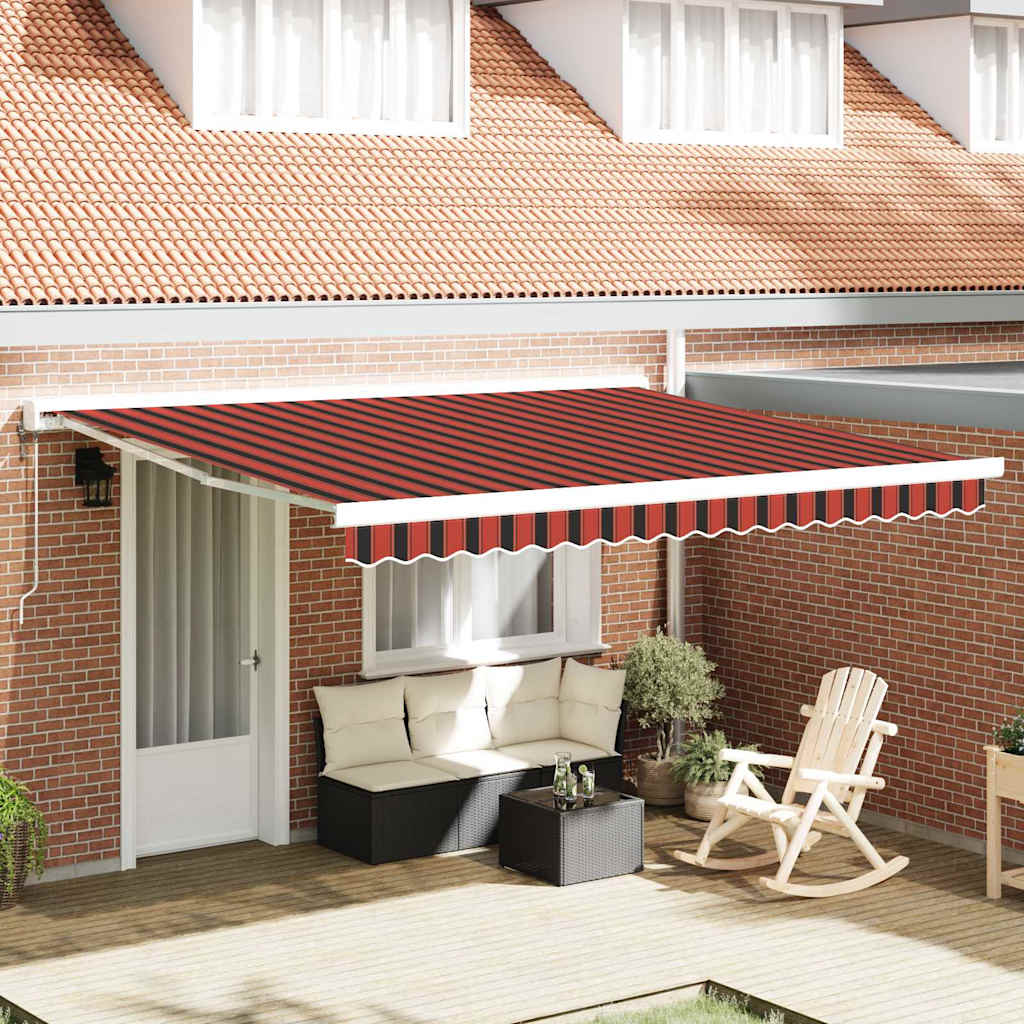 Einziehbare Markise Rot und Schwarz 400 x 300 cm