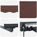 Markisenrahmen Braun 400 x 300 cm Polyester mit PU-Beschichtung