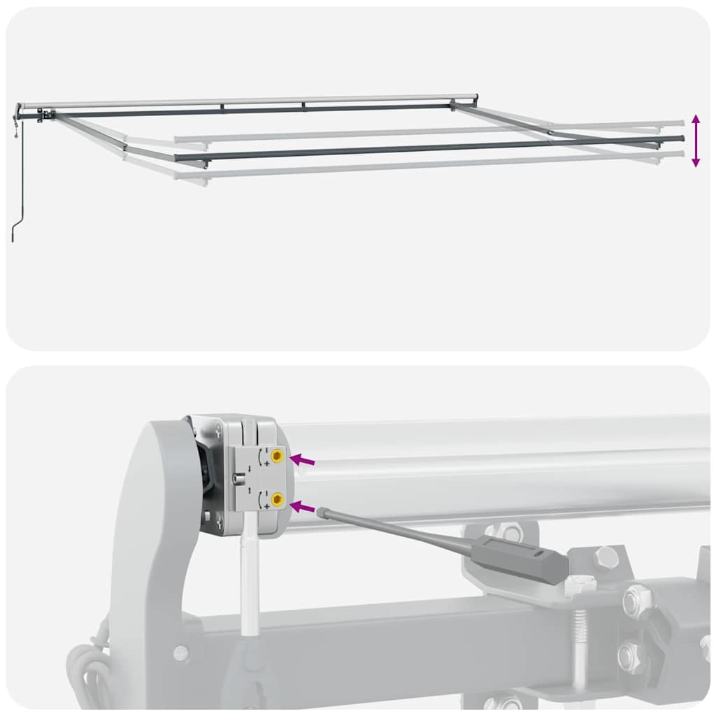 Einziehbare Markise Mehrfarbig 400 x 300 cm Stoff und Aluminium