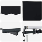 Einziehbare Markise Schwarz 400 x 300 cm Stoff und Aluminium