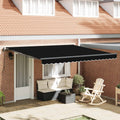 Einziehbare Markise Schwarz 400 x 300 cm Stoff und Aluminium