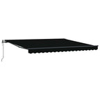 Einziehbare Markise Schwarz 400 x 300 cm Stoff und Aluminium