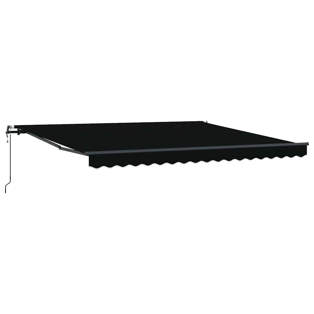 Einziehbare Markise Schwarz 400 x 300 cm Stoff und Aluminium
