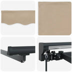 Markisenrahmen Beige 400 x 300 cm Polyester mit PU-Beschichtung