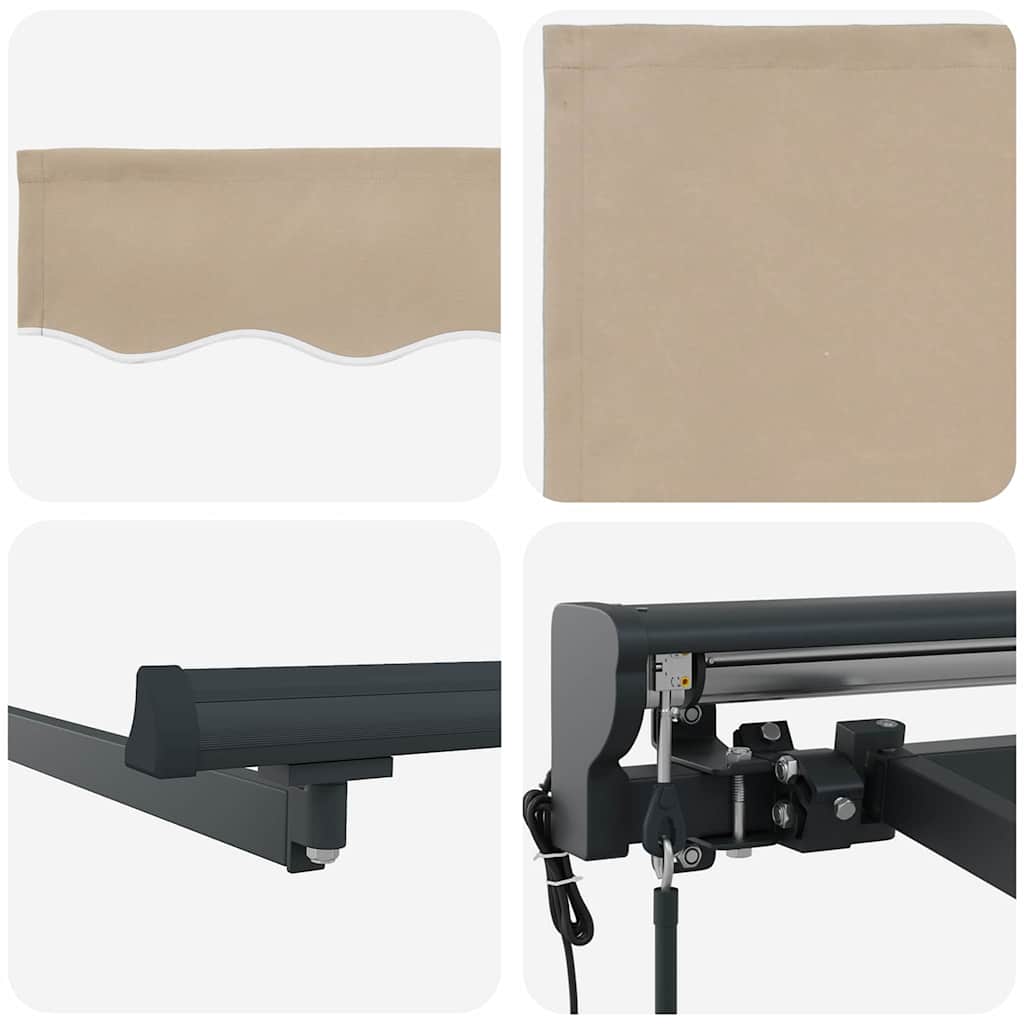 Markisenrahmen Beige 400 x 300 cm Polyester mit PU-Beschichtung