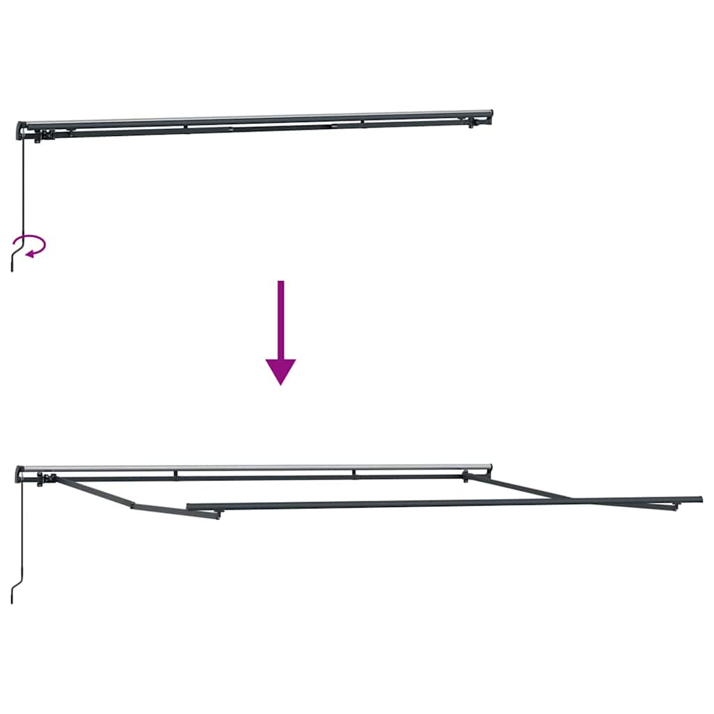 Einziehbare Markise Weiß 400 x 300 cm Polyester und Stahl