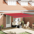 Einziehbare Markise Rot 400 x 300 cm Stoff