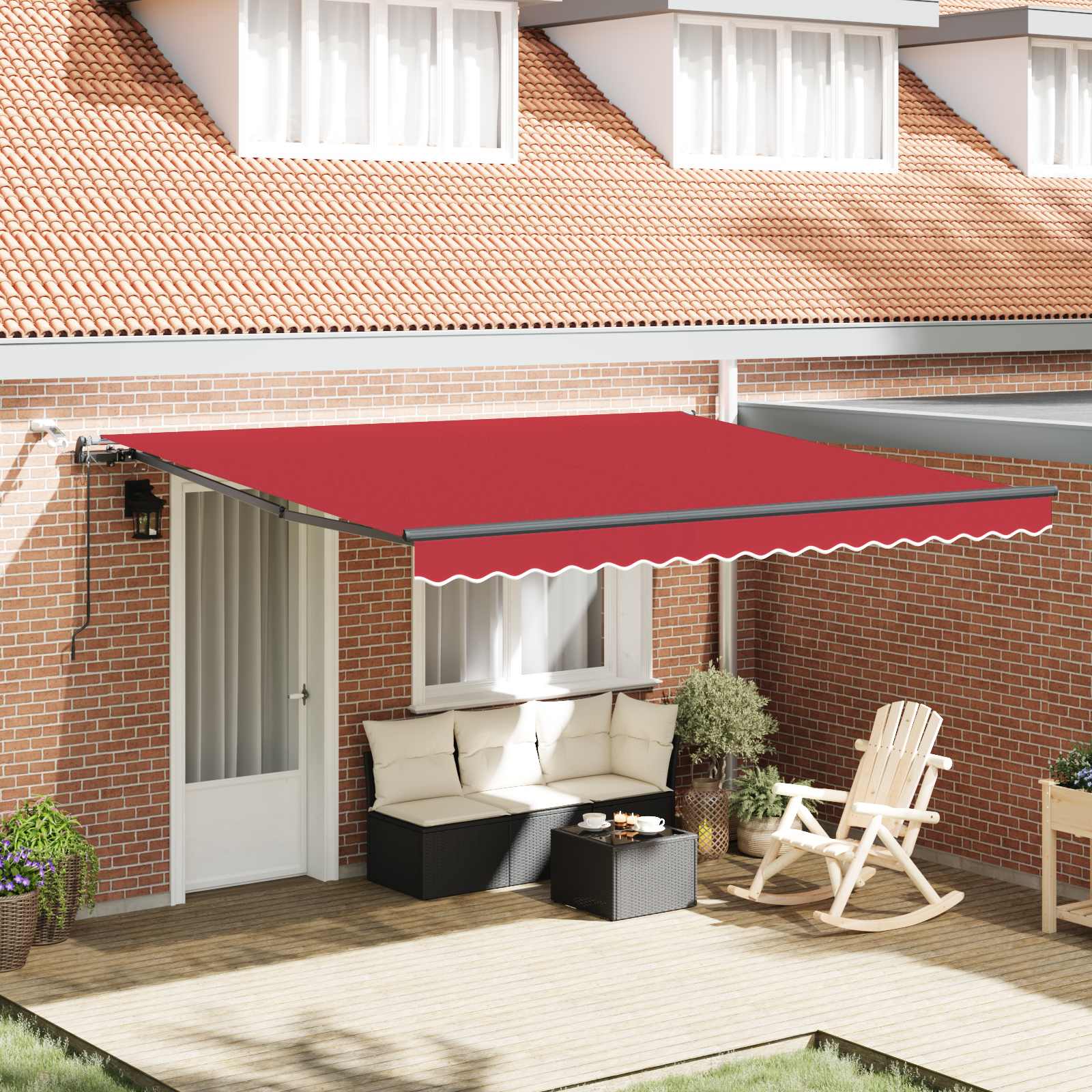 Markisenstoff Rot 400 x 300 cm Polyester