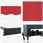 Markise Rot 400 x 300 x 165 cm Polyester und Aluminium