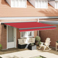 Markise Rot 400 x 300 x 165 cm Polyester und Aluminium