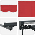 Markisenrahmen Rot 400 x 300 cm Polyester mit PU-Beschichtung