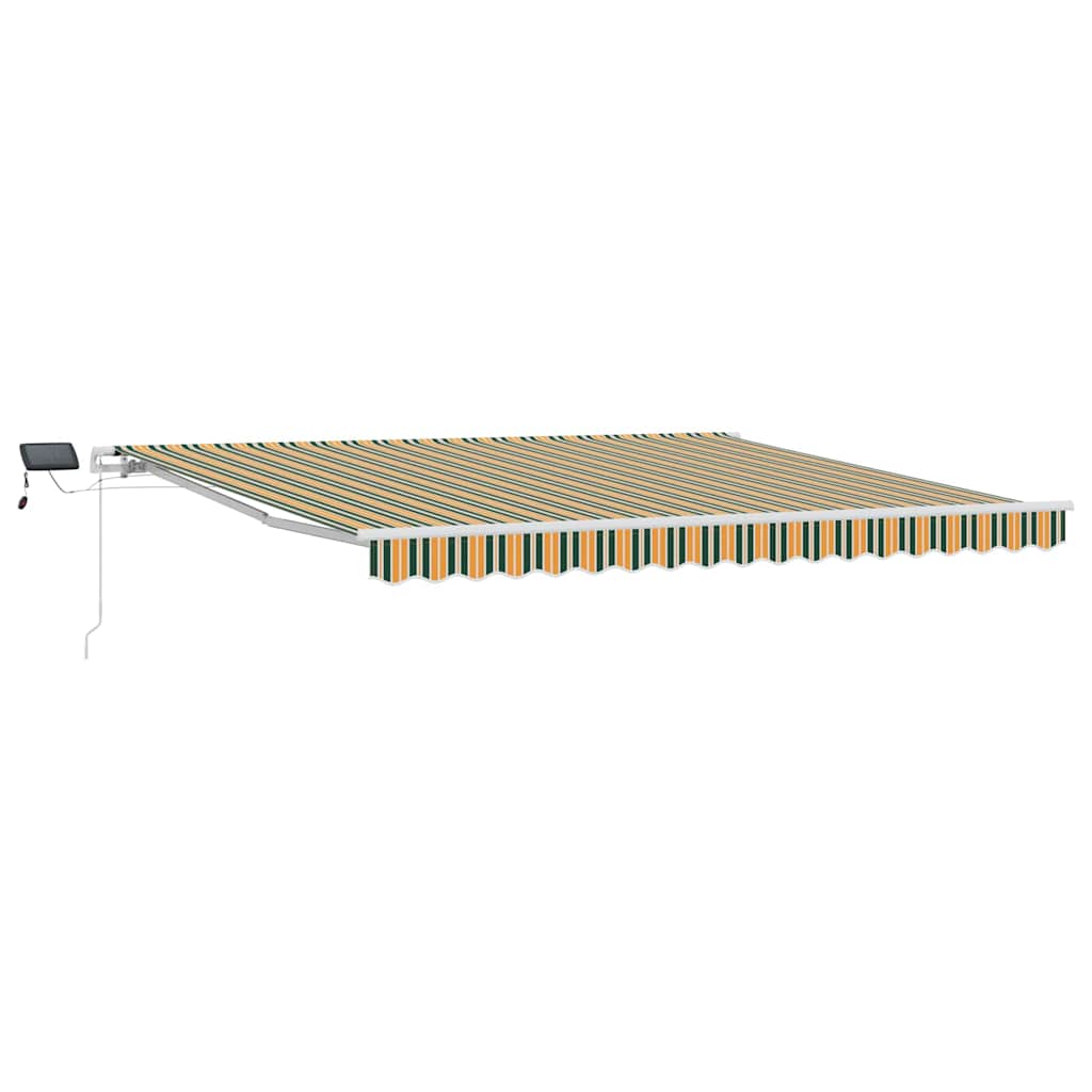 Einziehbare Markise Grün und Gelb 400 x 300 cm Stoff und Stahl