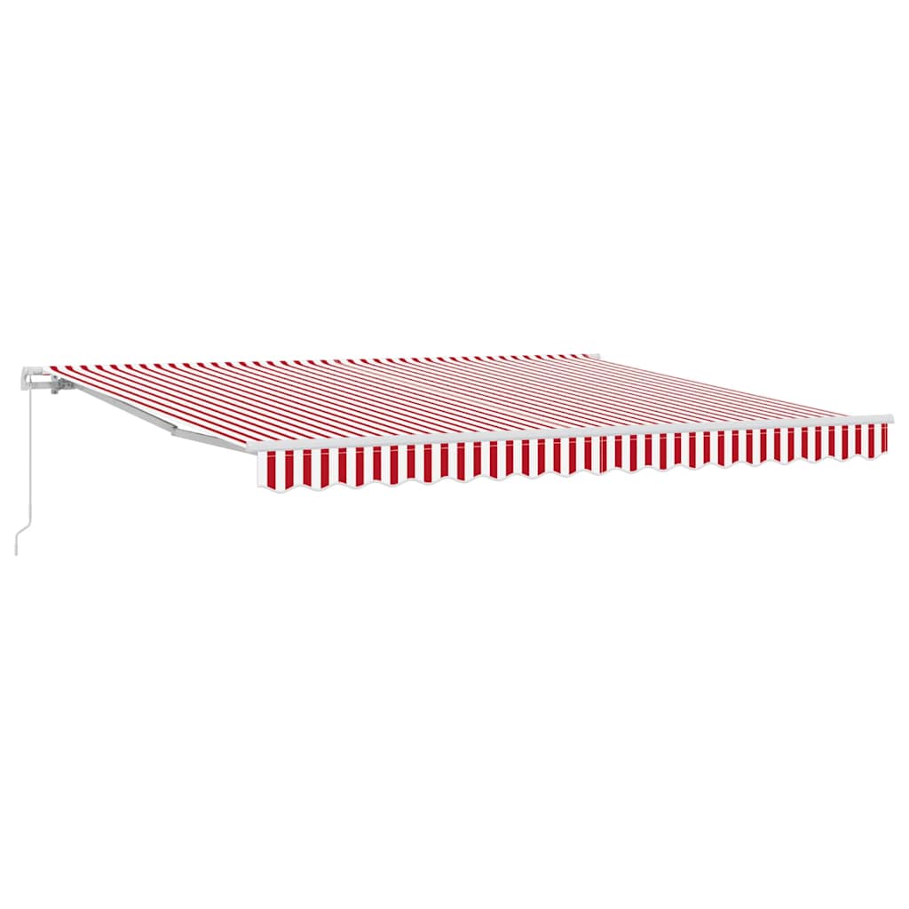 Einziehbare Markise Rot und Weiß 400 x 350 cm