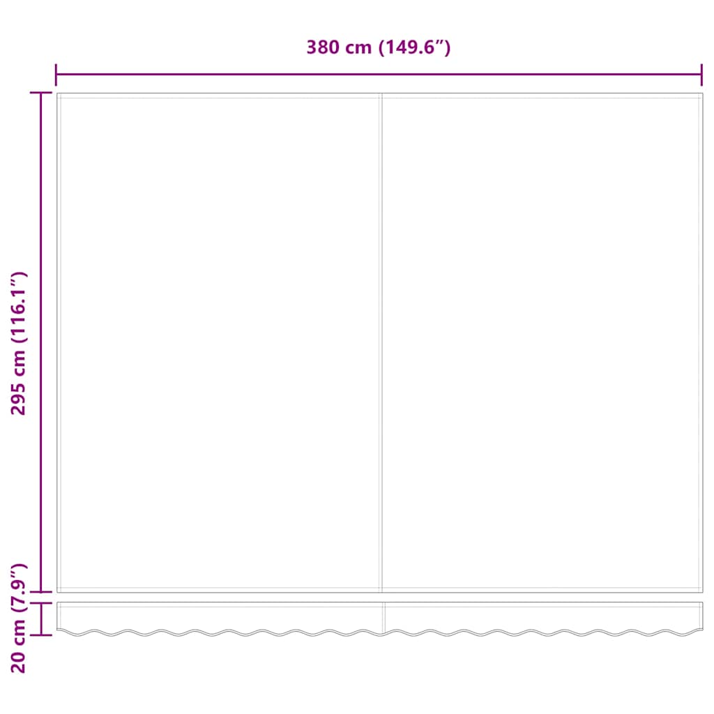 Einziehbare Markise Rot und Weiß 400 x 350 cm