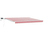 Einziehbare Markise Rot und Weiß 400 x 300 cm Stoff und Stahl