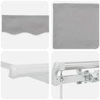 Markise Hellgrau 400 x 350 x 165 cm Polyester und Metall