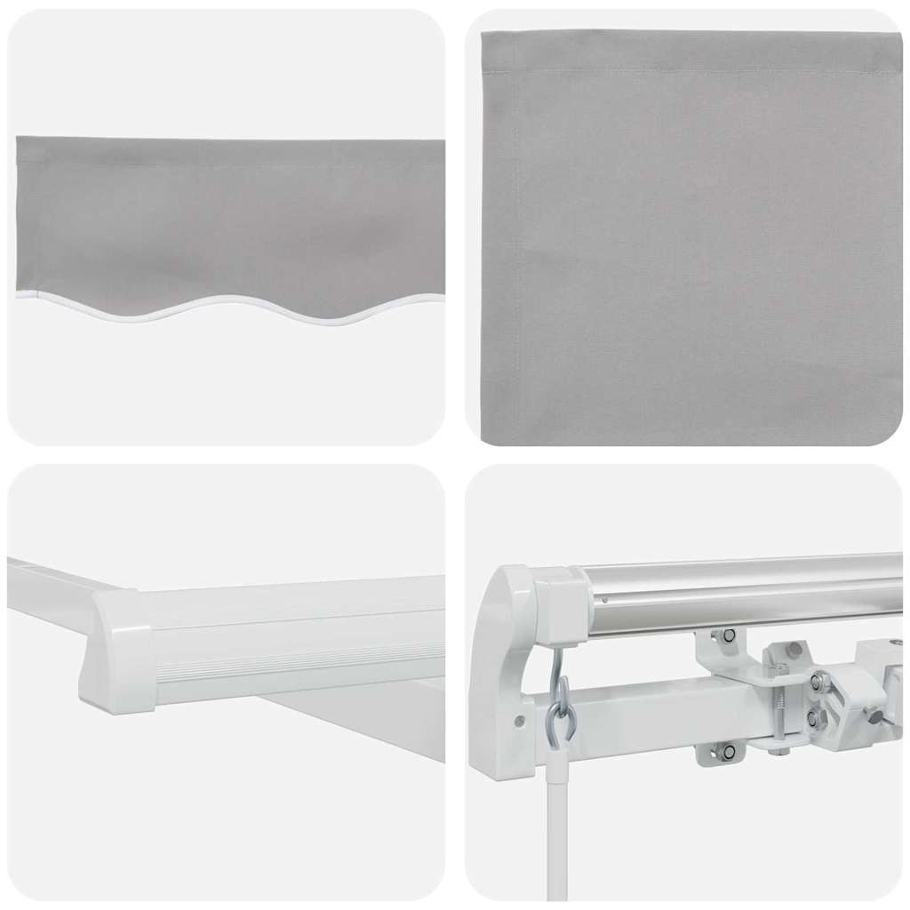 Markise Hellgrau 400 x 350 x 165 cm Polyester und Metall
