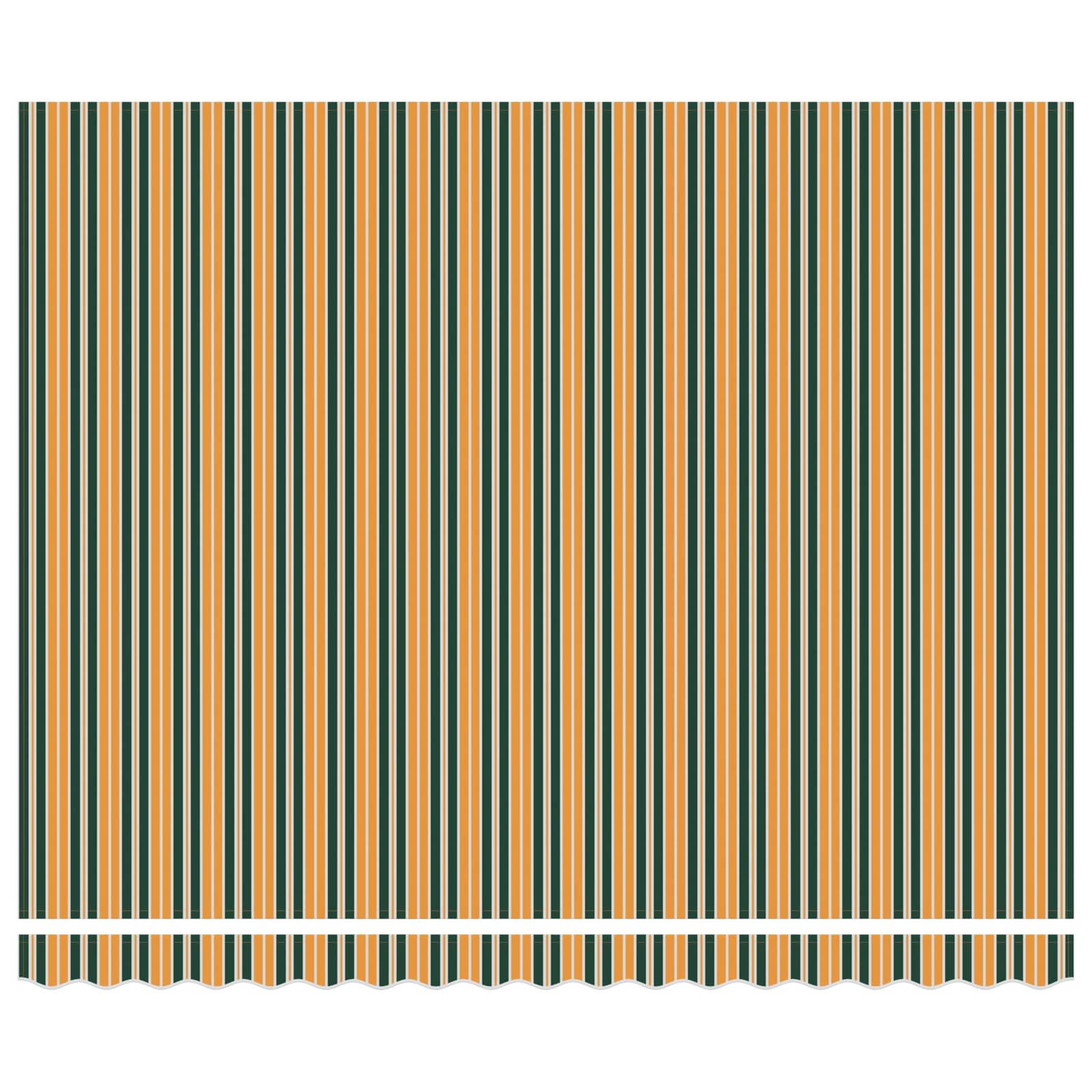 Markisenstoff Grün und Weiß 400 x 350 cm Polyester