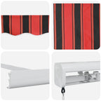 Einziehbare Markise Rot und Schwarz 450 x 300 cm