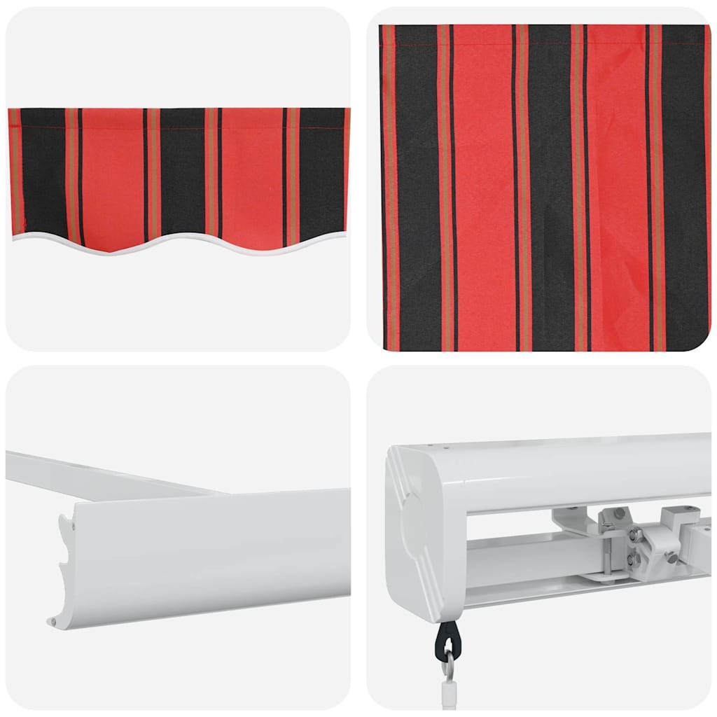 Einziehbare Markise Rot und Schwarz 450 x 300 cm