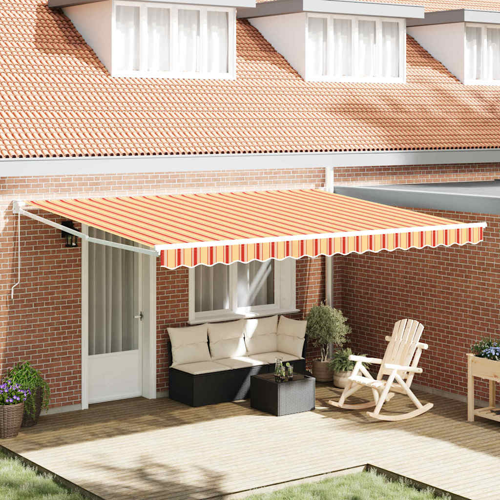 Markise Gelb und Orange 450 x 300 x 165 cm Polyester und Metall