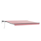 Einziehbare Markise Rot und Weiß 450 x 300 cm Stoff