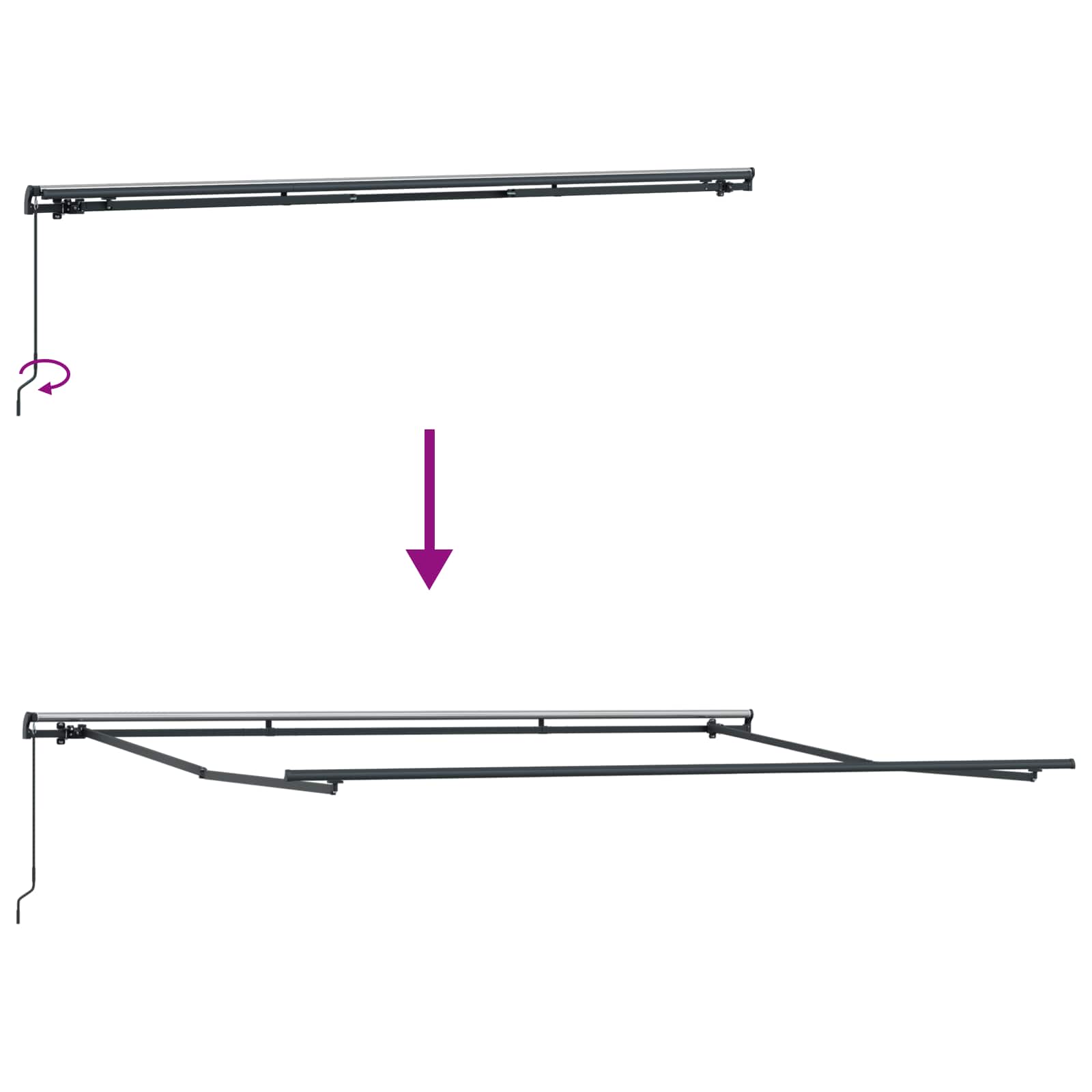 Einziehbare Markise Mehrfarbig 450 x 300 cm Polyester und Stahl