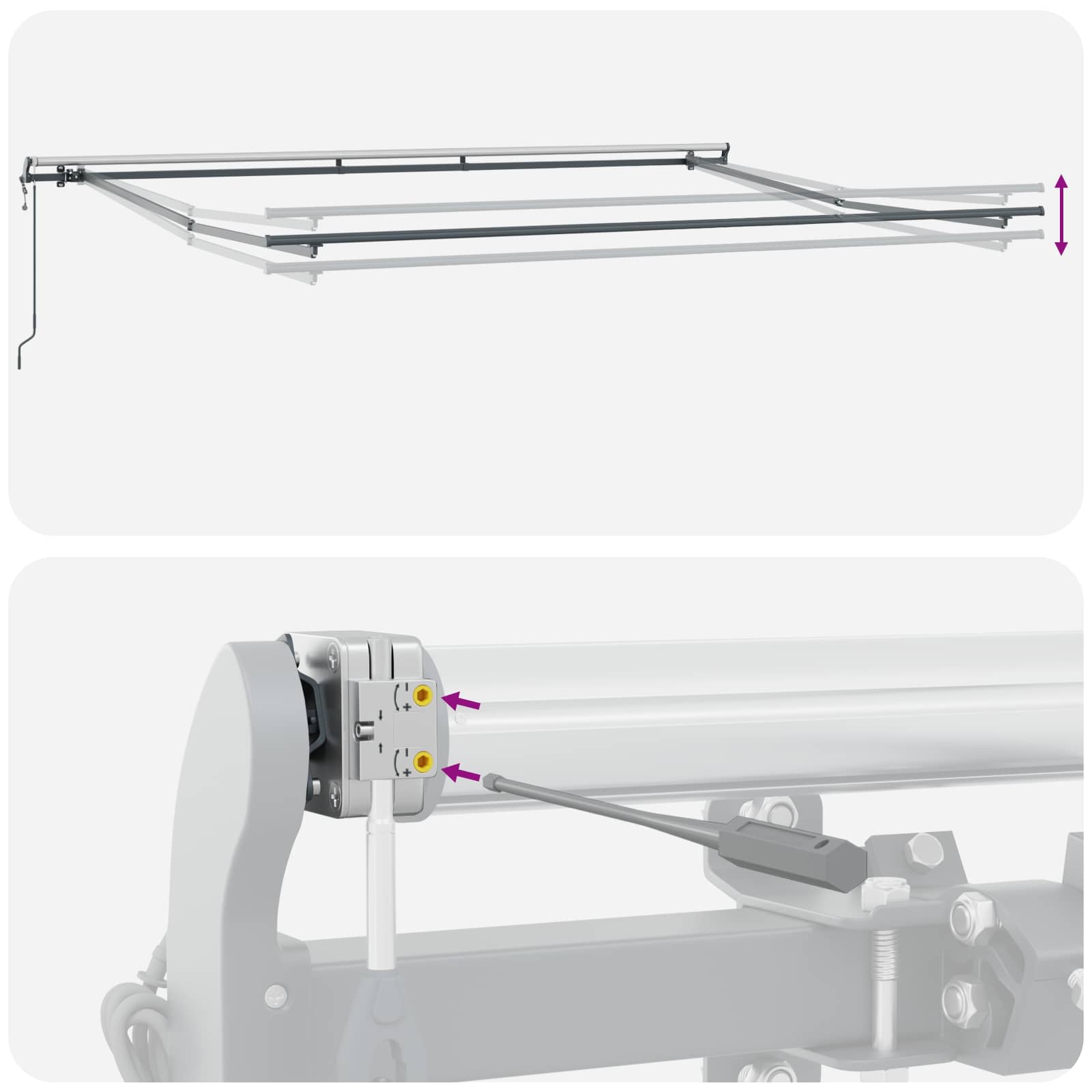 Einziehbare Markise Mehrfarbig 450 x 300 cm Stoff und Aluminium