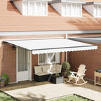 Markisenrahmen Weiß 450 x 300 cm Polyester mit PU-Beschichtung