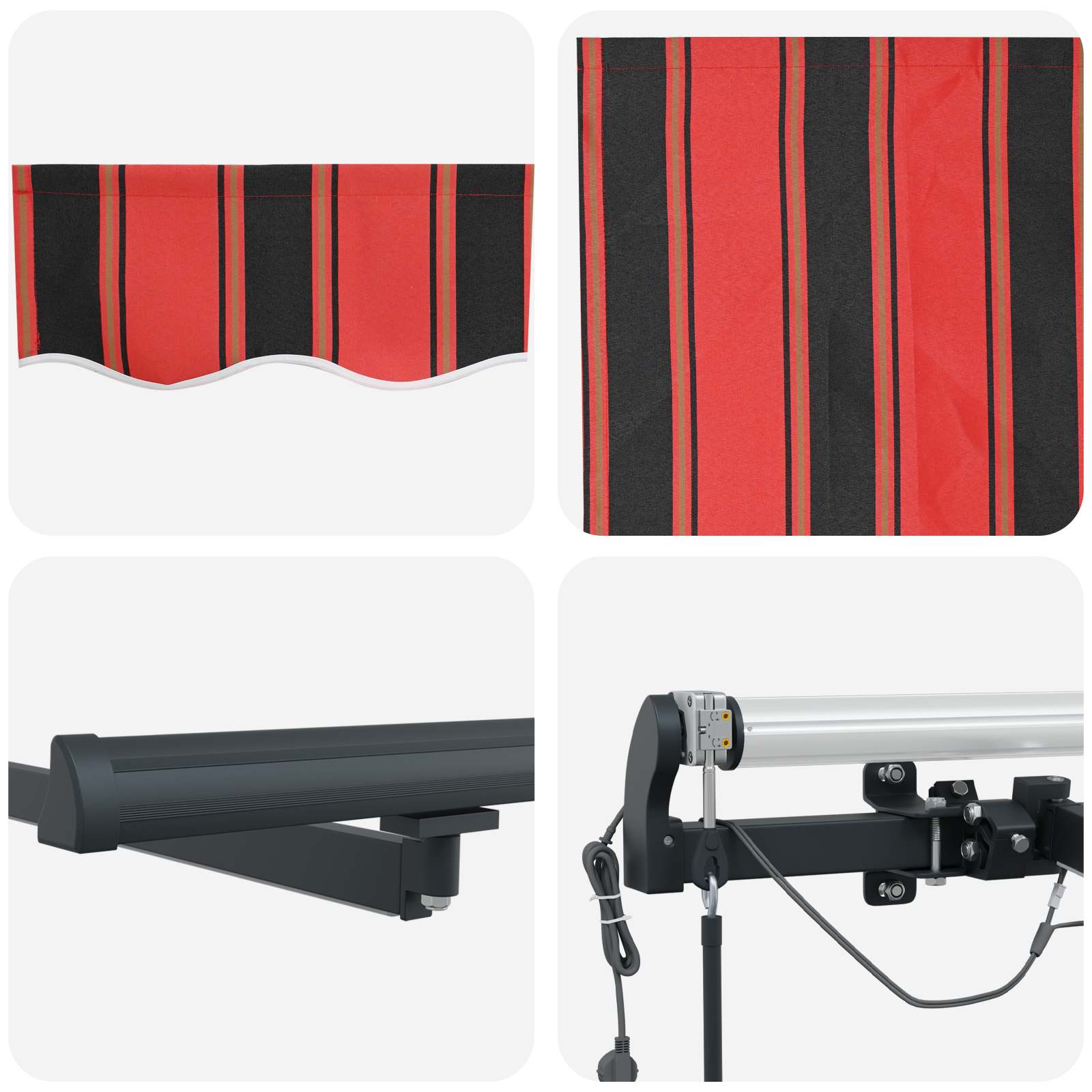 Markisenstoff Orange und Braun 450 x 350 cm Polyester