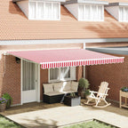 Markise Rot und Weiß 450 x 350 x 165 cm Polyester